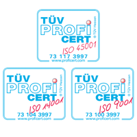 Certificazioni TÜV PROFiCERT: ISO 9001, ISO 14001, ISO 45001 